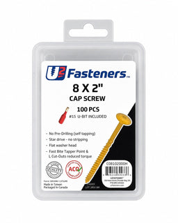 U2 Cap Screw 8 x 2" - Handy Pack (100 pcs) - Kingma Lumber Edmonton
