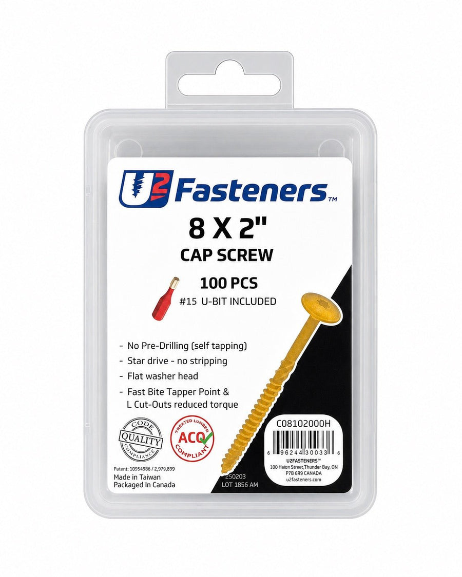 U2 Cap Screw 8 x 2" - Handy Pack (100 pcs) - Kingma Lumber Edmonton