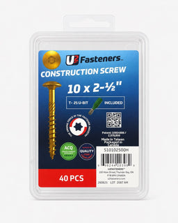 U2 Construction Screw Coated 10 x 2-1/2" - Handy Pack (40 pcs) - Kingma Lumber Edmonton