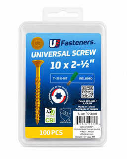 U2 Universal Screw Black Coated 10 x 2-1/2" - Handy Pack (100 pcs) - Kingma Lumber Edmonton