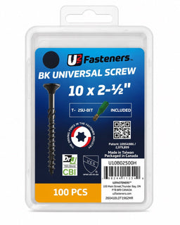 U2 Universal Screw Black Coated 10 x 2-1/2" - Handy Pack (100 pcs) - Kingma Lumber Edmonton