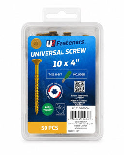 U2 Universal Screw Tan Coated 10 x 4" - Handy Pack (50 pcs) - Kingma Lumber Edmonton