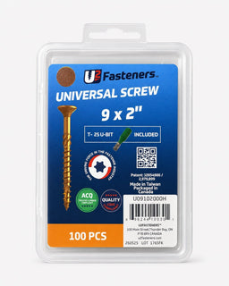 U2 Universal Screw Tan Coated 9 x 2" - Handy Pack (100 pcs) - Kingma Lumber Edmonton