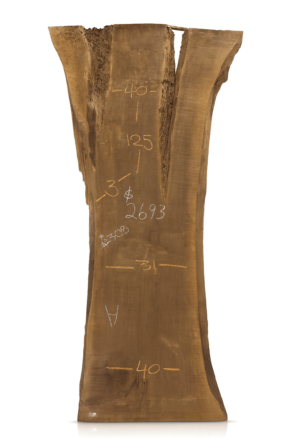 Walnut Live Edge Slab 3” Thick 508, 40” x 125” - Kingma Lumber