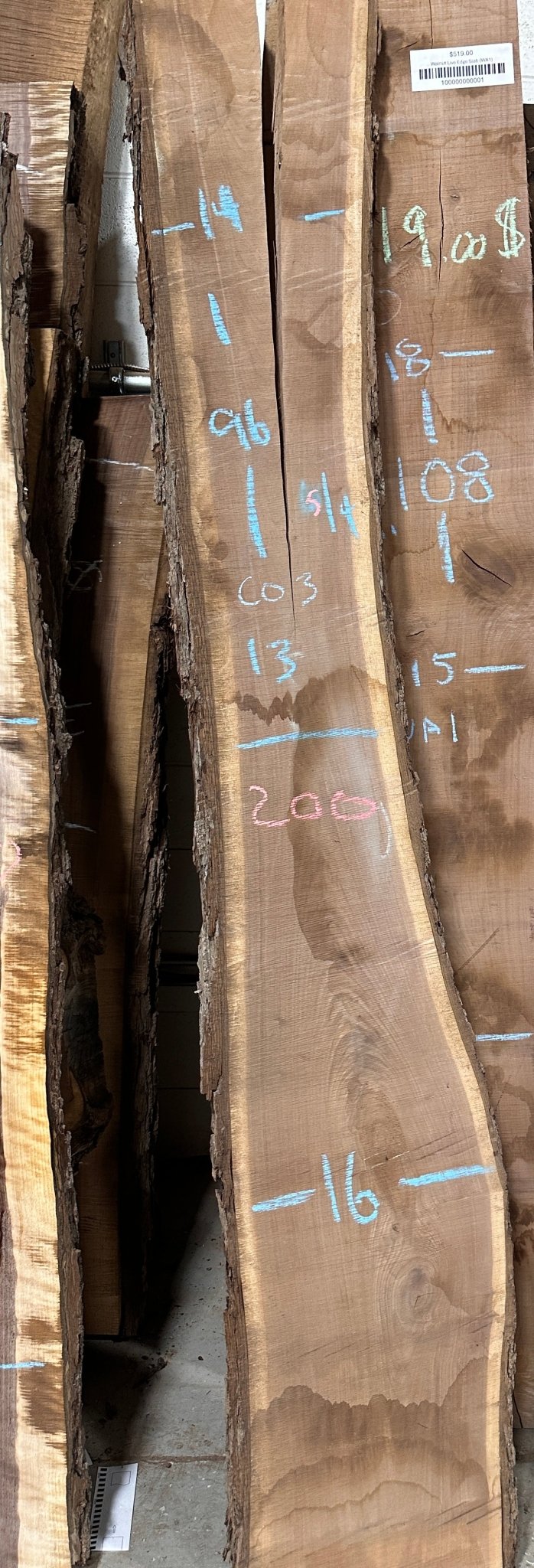 Walnut Live Edge Slab (C03) - Kingma Lumber