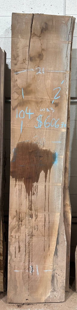 Walnut Live Edge Slab (WA3) - Kingma Lumber