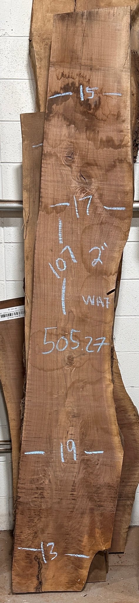 Walnut Live Edge Slab (WA7) - Kingma Lumber