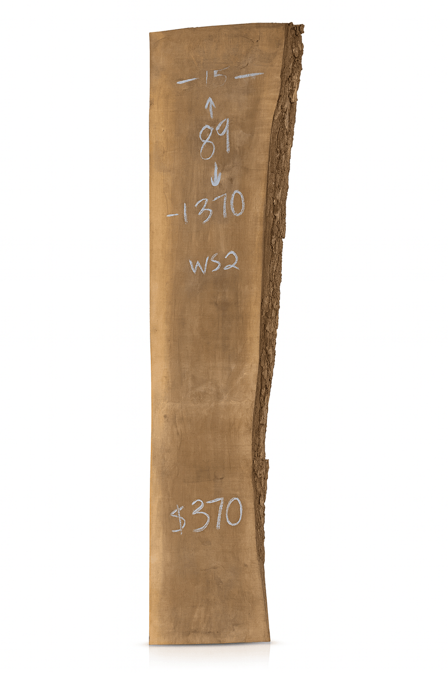 WS2 – Walnut Live Edge Board 2” Thick, 15” x 89” – Edmonton Lumber - Kingma Lumber