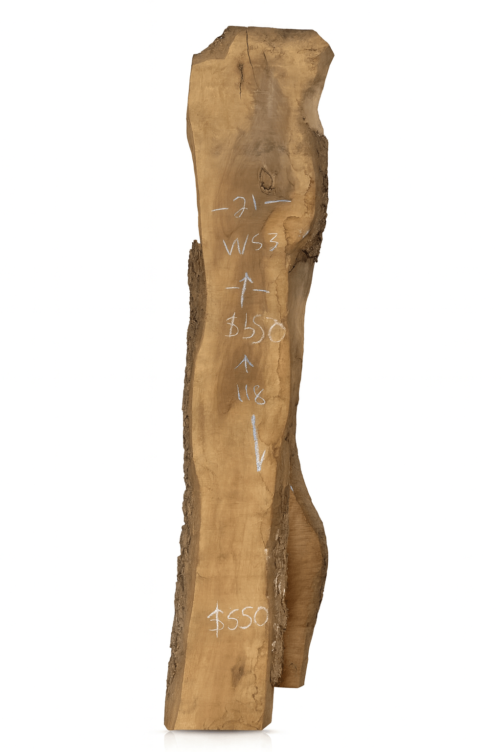WS3 – Walnut Live Edge Board 2” Thick, 21” x 118” – Edmonton Lumber - Kingma Lumber