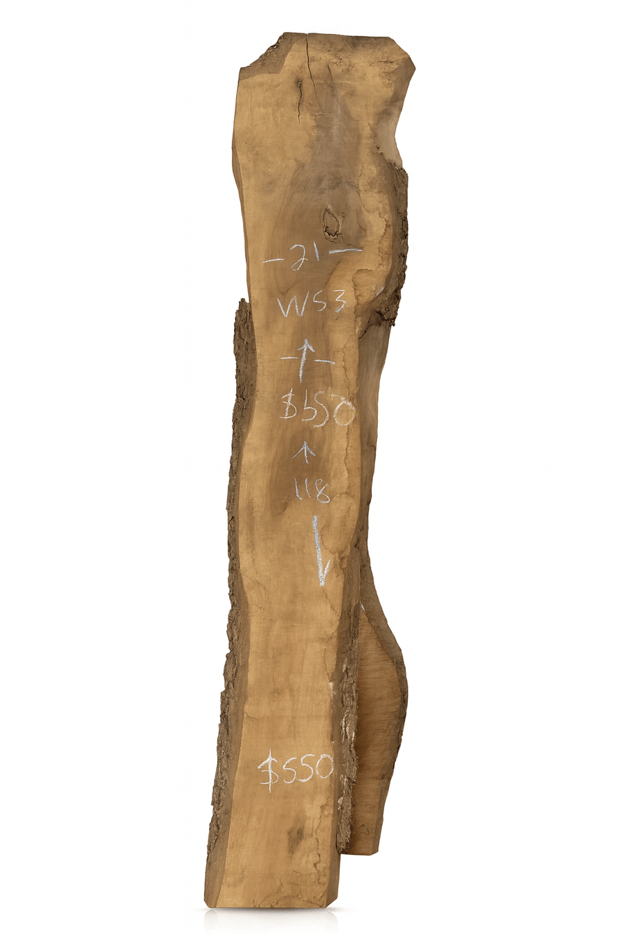 WS3 – Walnut Live Edge Board 2” Thick, 21” x 118” – Edmonton Lumber - Kingma Lumber